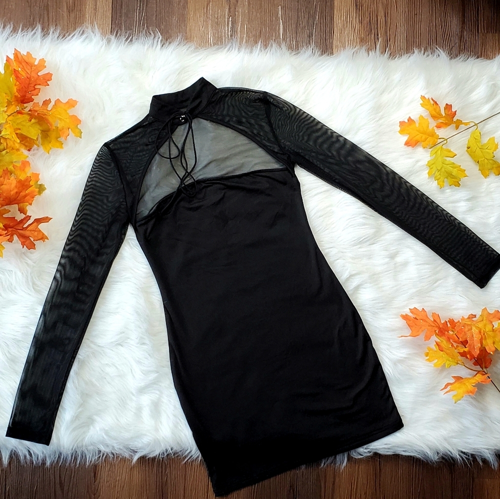 Black Halter Mini Dress